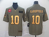 Nike 49ers 10 Jimmy Garoppolo 2019 Olive Gold Salute To Service Limited Jersey,baseball caps,new era cap wholesale,wholesale hats